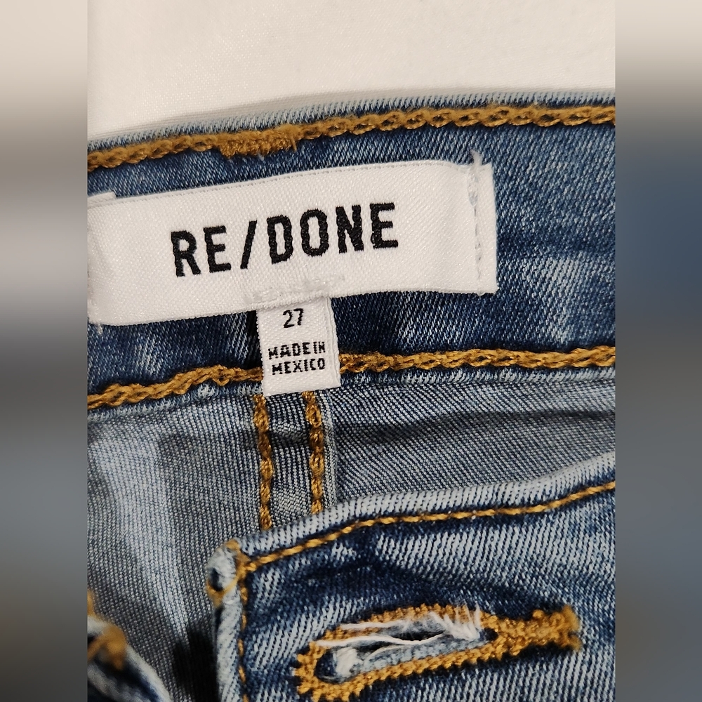 Re/Done 70's Vintage Faded Blue Button Fly Denim Jeans Size 27 - Picture 5 of 9